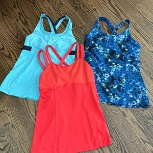 THREE Lululemon Criss Cross Back Tank Tops